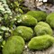 30pcs Artificial Moss Rocks Decorative Faux Green Moss Covered Stones